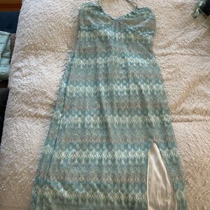 Wild Fable Strapless Teal and Silver Dress